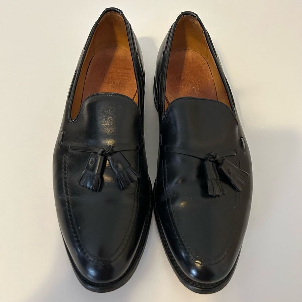 ALLEN EDMONDS GRAYSON Mens BLACK LEATHER TASSEL LOAFERS DRESS SHOES SZ 13 E USA
